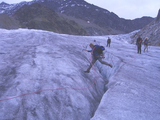 Gehen auf dem Gletscher